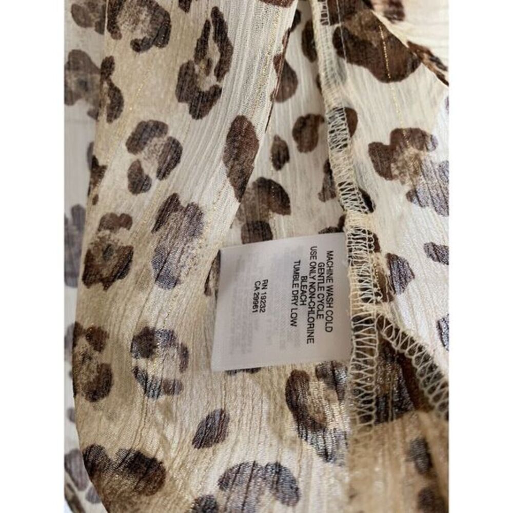 ALFRED DUNNER Shirt womens 16 Semi-sheer Long Sleeve‎ Animal Print Front Button - Picture 3 of 4
